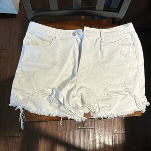 White denim shorts